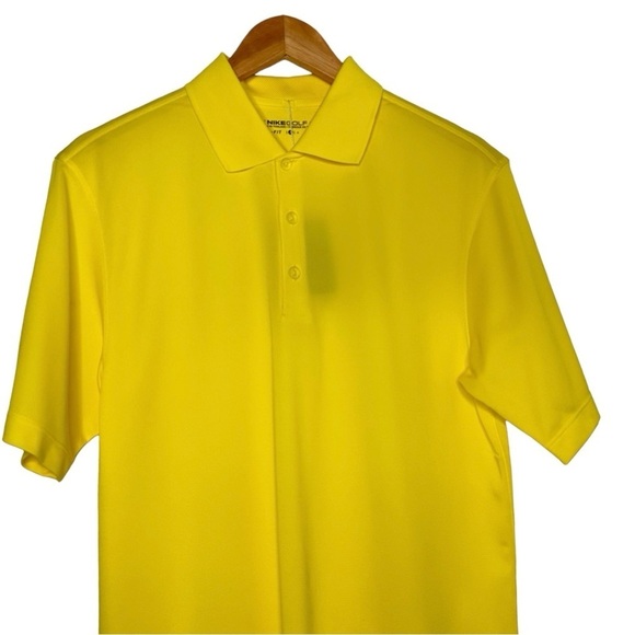 Nike Men Dri Fit UV Tech Golf Polo Shirt Sz Small Yellow Short Sleeve 358324 NWT - Picture 3 of 9